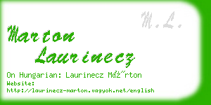 marton laurinecz business card